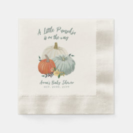 Dusty Blue Pumpkin Baby Shower Serviette