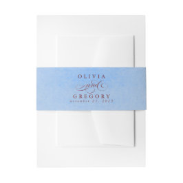 Dusty Blue Red Modern Boho Wedding Einladungsbanderole