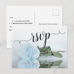 Dusty Blue Reflating Rose Elegante Wedding UAWG Postkarte
