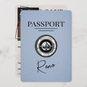 Dusty Blue Reno Passport Save the Date