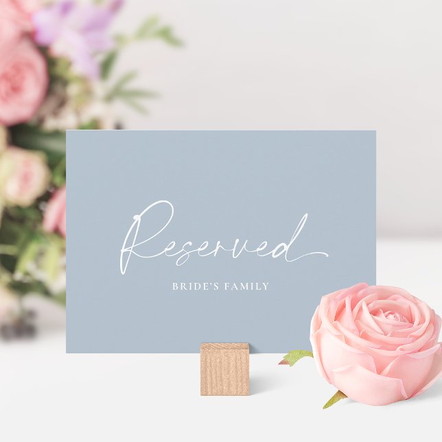 Dusty Blue Reserved Wedding Table Card Einladung (Von Creator hochgeladen)