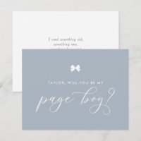 Dusty Blue Ribbon Bow werden Sie meine Page Boy Ca