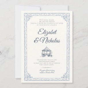 Dusty Blue Rokoko Garden Wedding Einladung