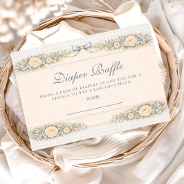 Dusty Blue Rose Arch Diapper Raffle Begleitkarte