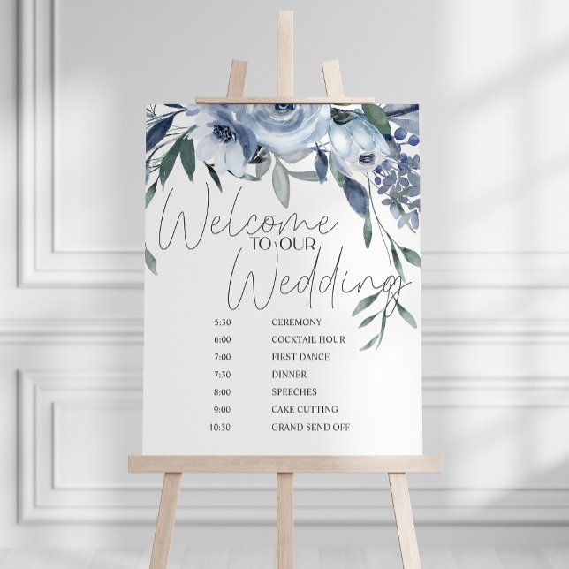 Dusty Blue Rose Blume Hochzeitsplan Poster (Von Creator hochgeladen)