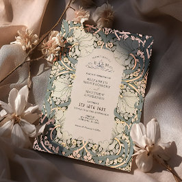 Dusty Blue Rose Gold Pimpernel William Morris Folieneinladung