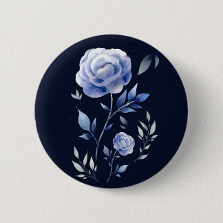 Dusty Blue Rose Marineblau Button