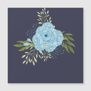 Dusty Blue Rose NewlyWeds Wedding Geschenk Persona Magnetkarte
