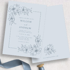 Dusty Blue Rustic Wedding Einladung