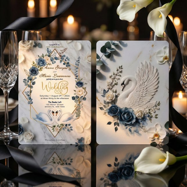 Dusty Blue Sage & Cream Geometric Wedding Einladung (Von Creator hochgeladen)