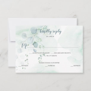 Dusty Blue & Sage Green Eucalyptus Auswahl RSVP Karte