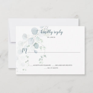 Dusty Blue & Sage Green Eucalyptus Botanische UAWG RSVP Karte