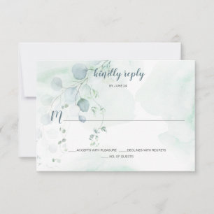 Dusty Blue & Sage Green Eucalyptus Botanische UAWG RSVP Karte
