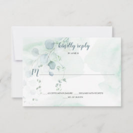 Dusty Blue & Sage Green Eukalyptus Botanische UAWG RSVP Karte