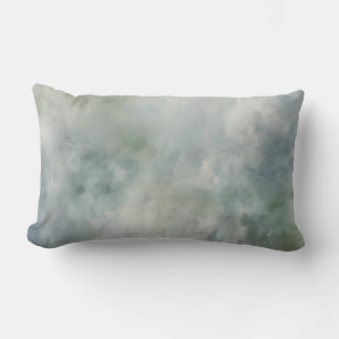 Dusty Blue Sage Green White Water Color Abstrakt Lendenkissen