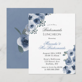 Dusty Blue Sage Peony Bridesmaids Luncheon Einladung