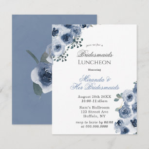 Dusty Blue Sage Peony Bridesmaids Luncheon Einladung