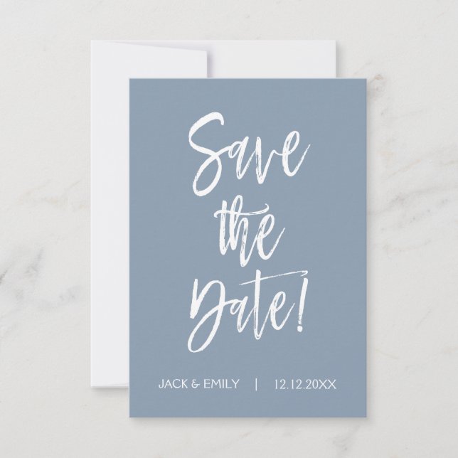 Dusty Blue Save the Date Card (Vorderseite)