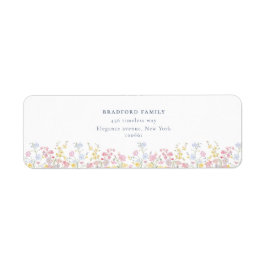 Dusty Blue Script Boho Wildflowers Wedding 