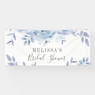 Dusty Blue Script Floral Lilac Brautparty Banner