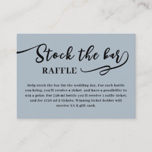 Dusty Blue Script Stock das Bar Brautparty Begleitkarte