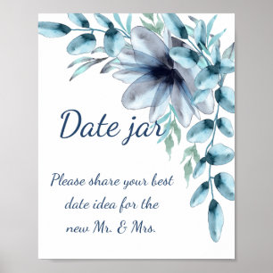 Dusty-Blue-Sea-Blumenjar-Brautparty Poster