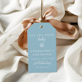Dusty Blue Sea You Bald danke Ihnen Baby Dusche Geschenkanhänger