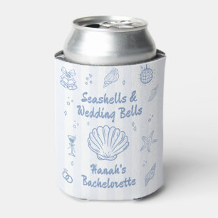 Dusty Blue Seashells Bachelorette Dosenkühler