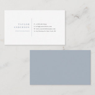 Dusty Blue Serif Typografie Minimalistisch Visitenkarte
