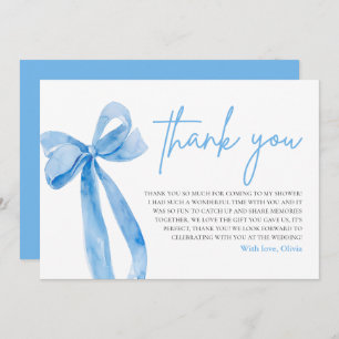 Dusty Blue - Sie bindet den Knoten Dankeschön-Kart Einladung