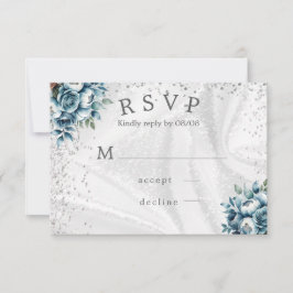 Dusty Blue Silver Rose Hochzeiten von RSVP-Karten RSVP Karte