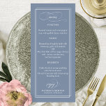 Dusty Blue Simple Elegant 4x9 Wedding Menu Menükarte<br><div class="desc">Dusty Blue Simple Elegant 4x9 Wedding Menu</div>