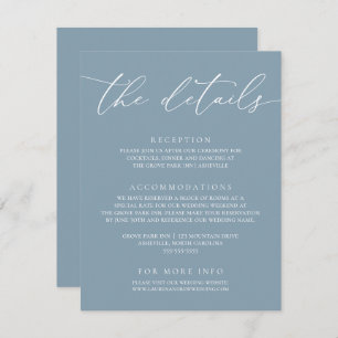 Dusty Blue Simple Elegant Wedding 1 Enclosure Card Begleitkarte