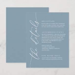 Dusty Blue Simple Elegant Wedding 1 Enclosure Card Begleitkarte