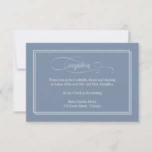 Dusty Blue Simple Elegant Wedding Empfang Card RSVP Karte