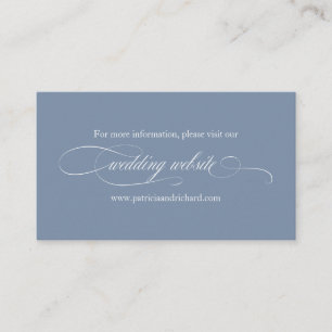 Dusty Blue Simple Elegant Wedding Website Visitenkarte