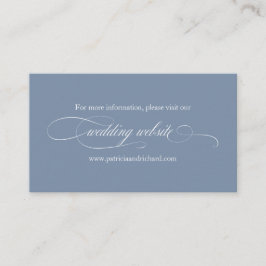 Dusty Blue Simple Elegant Wedding Website Visitenkarte