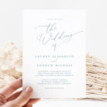 Dusty Blue Simple Elegante Hochzeit Einladung<br><div class="desc">Schöne staubblaue minimalistische Hochzeitseinladung. Vollständig angepasst mit Namen,  Daten,  Ort und Farben,  um Ihr Hochzeitstil zu gestalten.</div>
