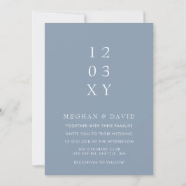 Dusty Blue Simple Elegante Moderne Hochzeit Einladung