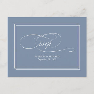 Dusty Blue Simple Elegante Wedding UAWG Postcard Postkarte