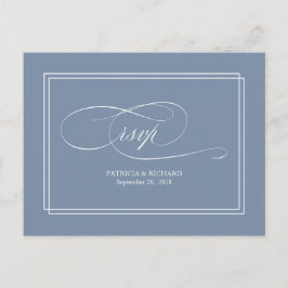 Dusty Blue Simple Elegante Wedding UAWG Postcard Postkarte
