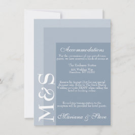 Dusty Blue Simple Modern Chic Script Wedding Card Dankeskarte