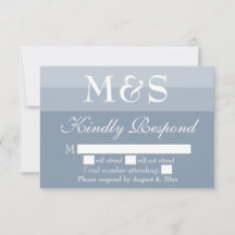 Dusty Blue Simple Modern Script Wedding RSVP Card