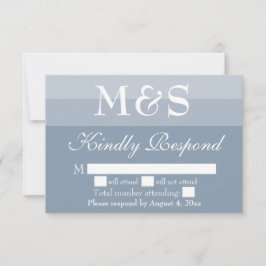 Dusty Blue Simple Modern Script Wedding RSVP Card Dankeskarte