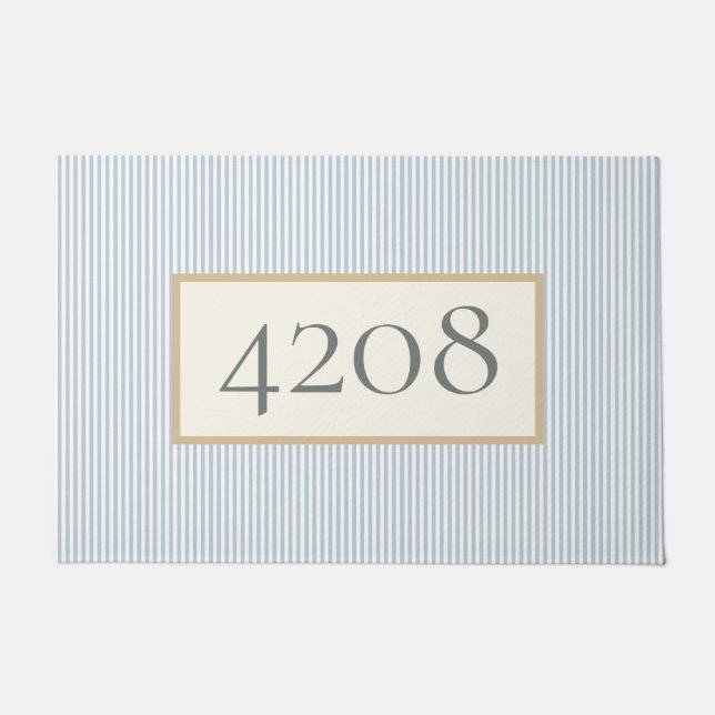 Dusty Blue Simple Stripes Classic Fußmatte (Vorderseite)