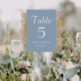Dusty Blue Simple Style Wedding Tischnummer