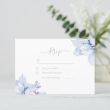 Dusty Blue Sky Blue Watercolor Floral Wedding