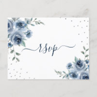 Dusty Blue Slate Floral Botanischer Chic Hochzeit 