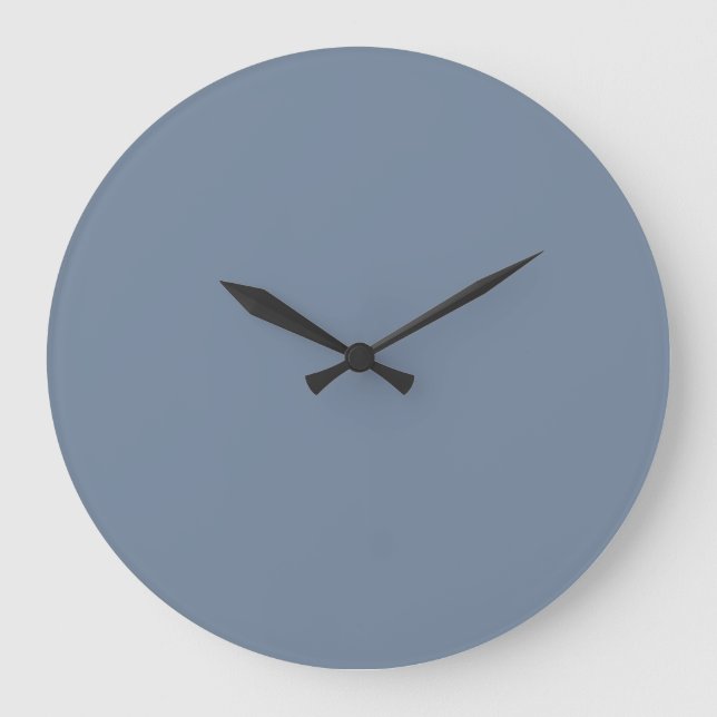 Dusty Blue Slate Gray Grey Solid Color Background Große Wanduhr (Vorderseite)