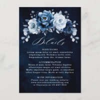 Dusty Blue Slate Navy Blumenzettel